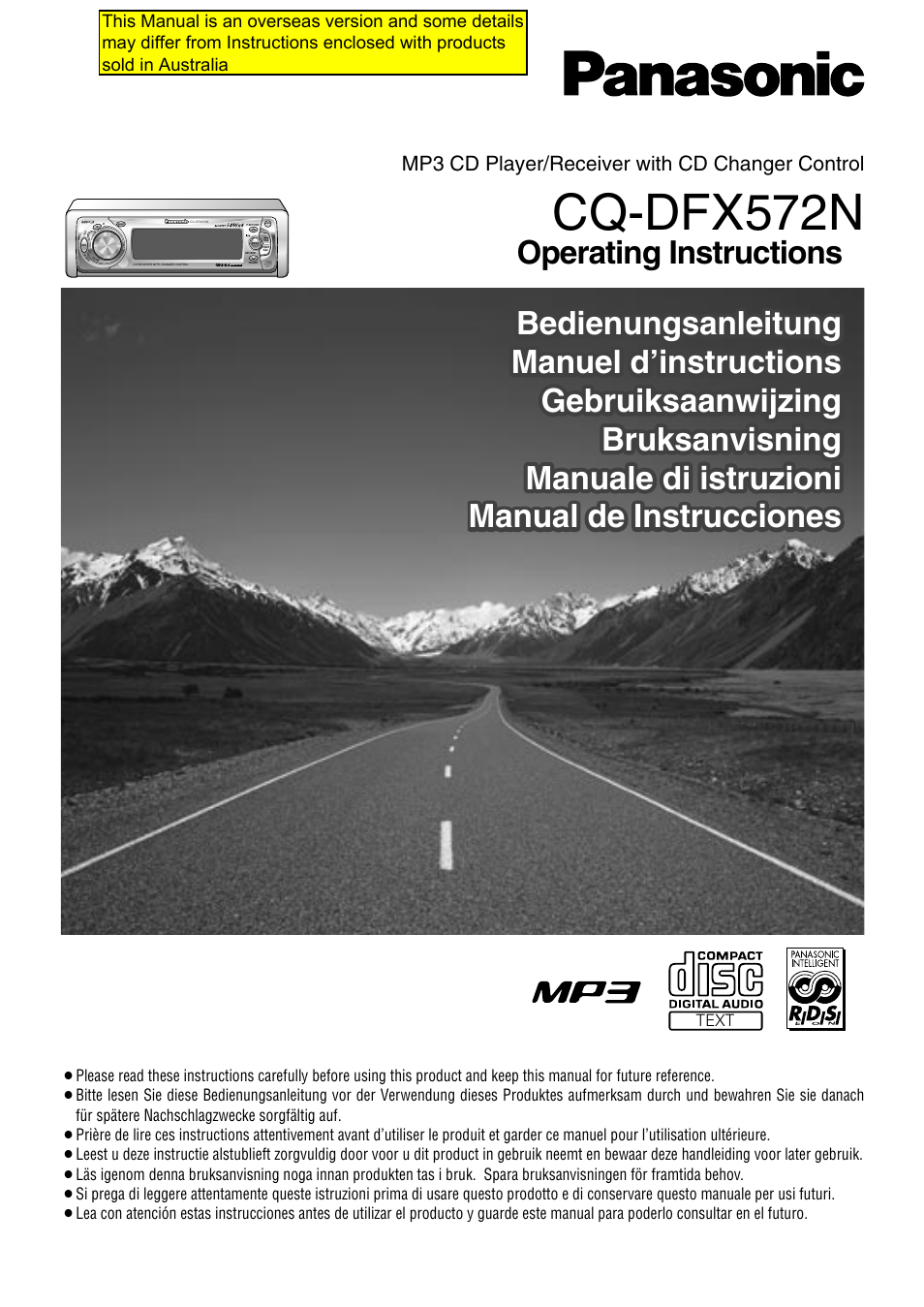 Panasonic CQ-DFX572N User Manual | 46 pages