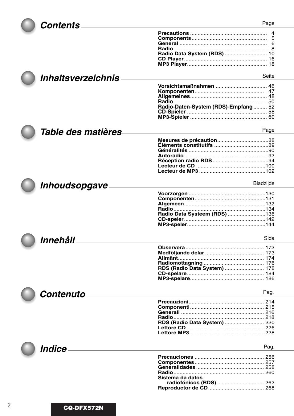 Panasonic CQ-DFX572N User Manual | Page 2 / 46