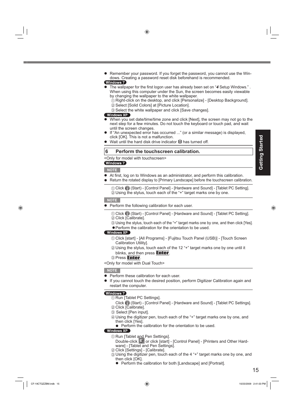 Panasonic CF-19 User Manual | Page 15 / 40