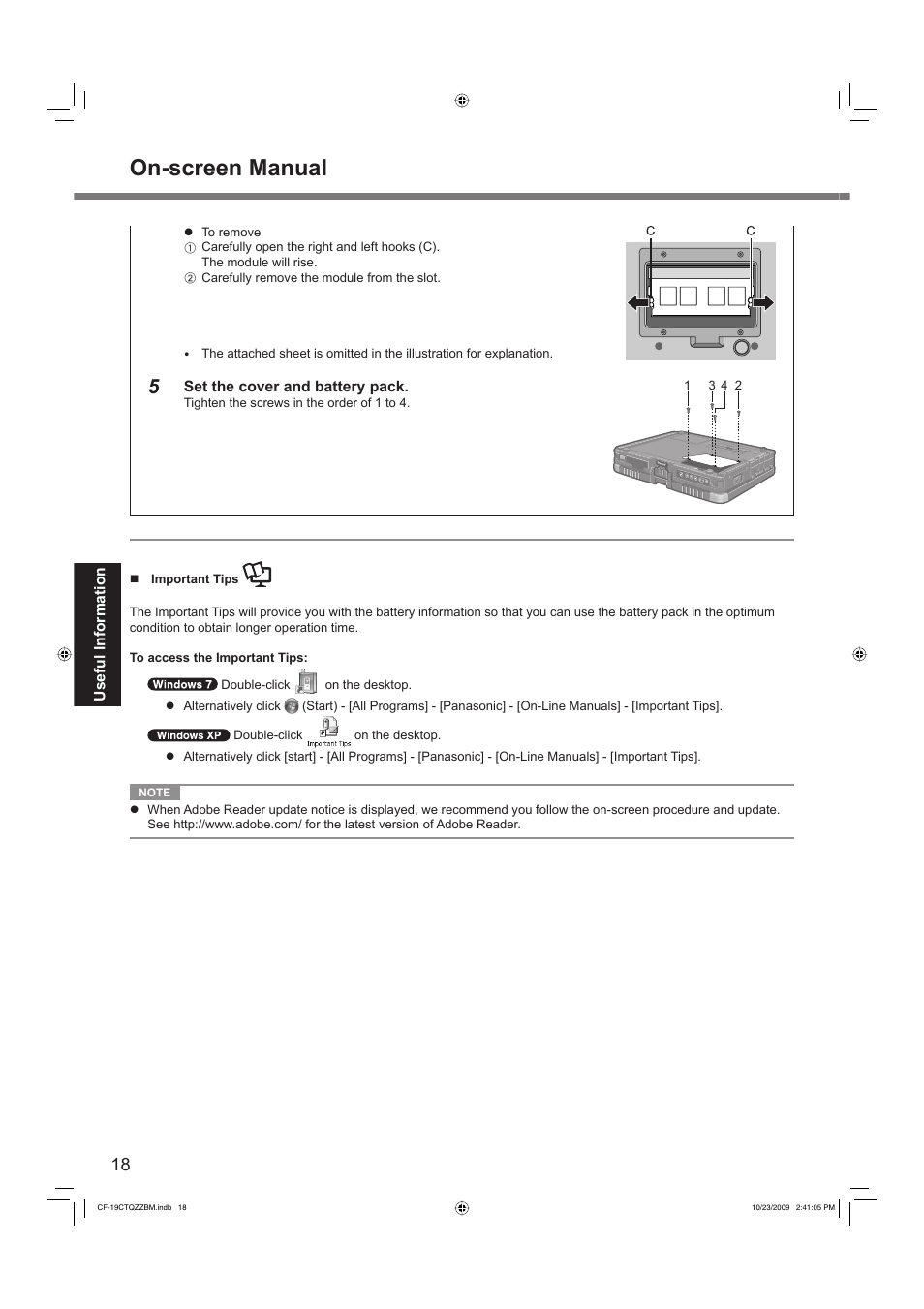 On-screen manual | Panasonic CF-19 User Manual | Page 18 / 40
