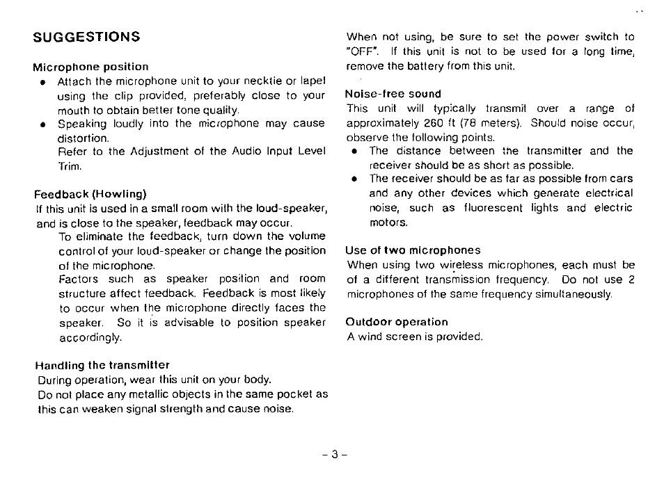 Suggestions | Panasonic WX-RP410 User Manual | Page 6 / 22