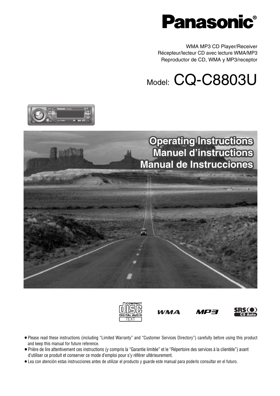 Panasonic CQ-C8803U User Manual | 120 pages