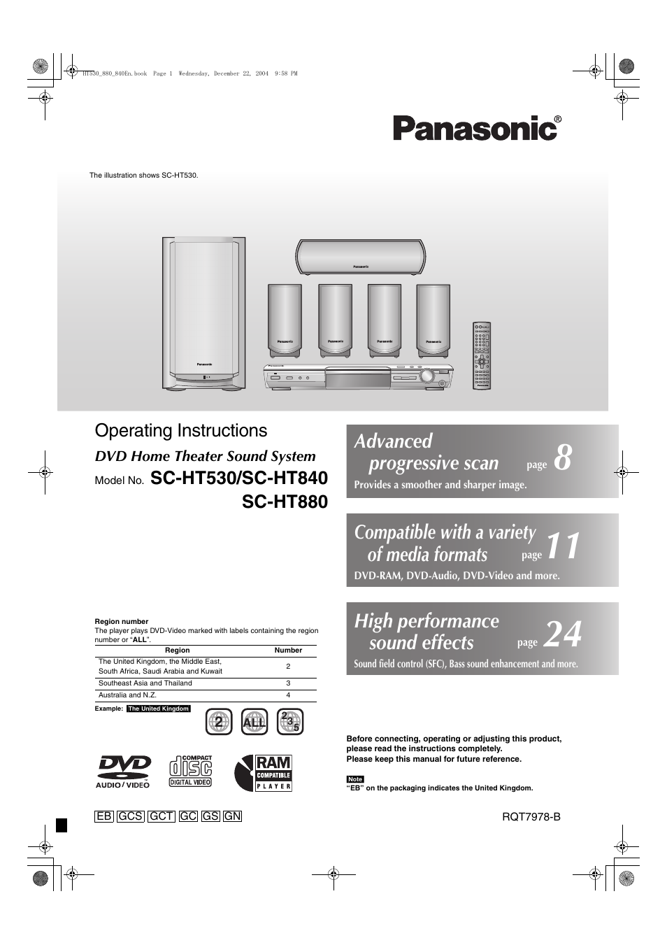 Panasonic SC-HT840 User Manual | 36 pages