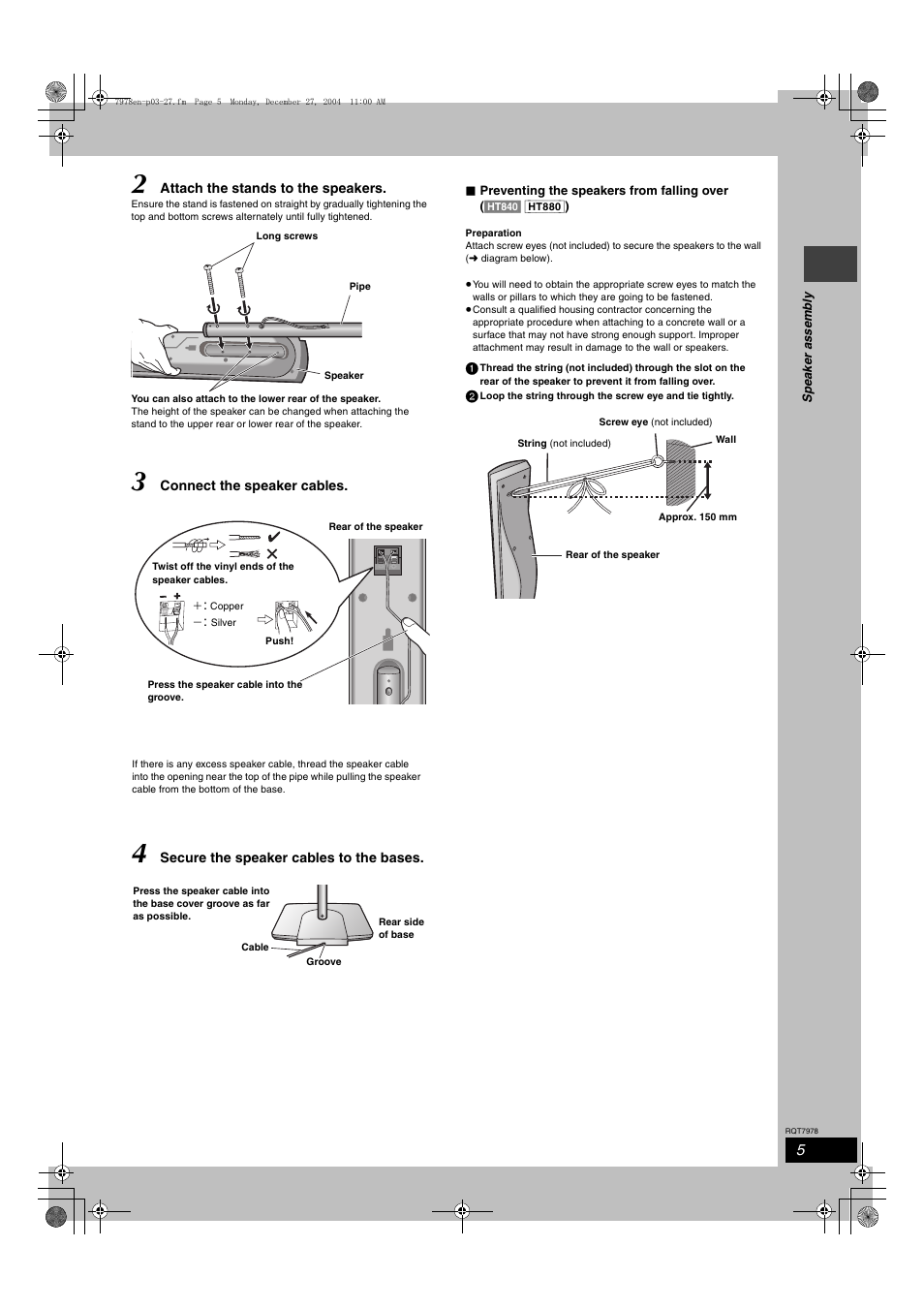 Panasonic SC-HT840 User Manual | Page 5 / 36