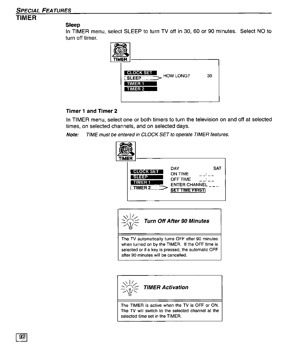 Timer | Panasonic PT 51DX80 User Manual | Page 18 / 52