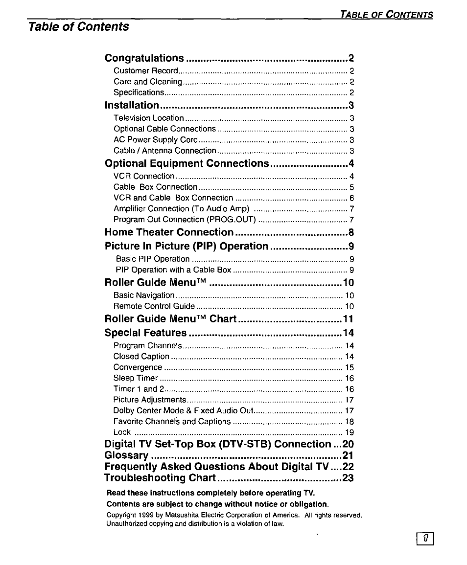 Panasonic PT 51DX80 User Manual | Page 3 / 52