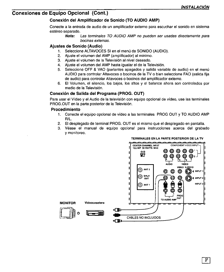 Conexiones de equipo opcional (cont.) | Panasonic PT 51DX80 User Manual | Page 35 / 52