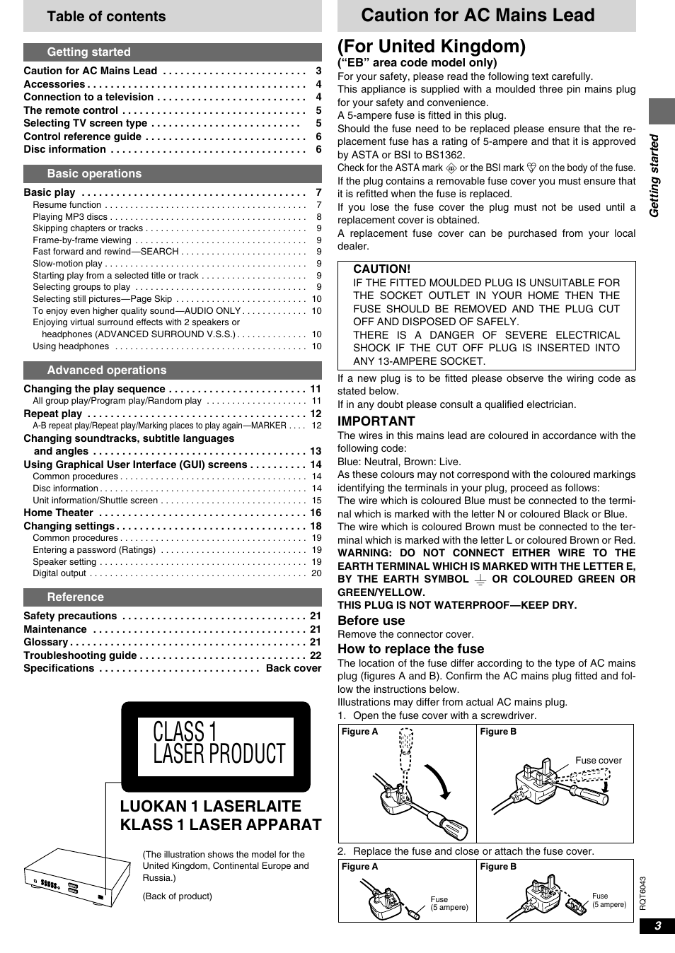 Panasonic DVD-RA61 User Manual | Page 3 / 24