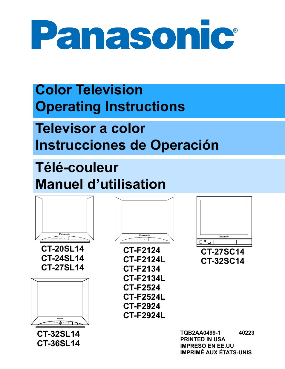 Panasonic CT 32SL14 User Manual | 80 pages