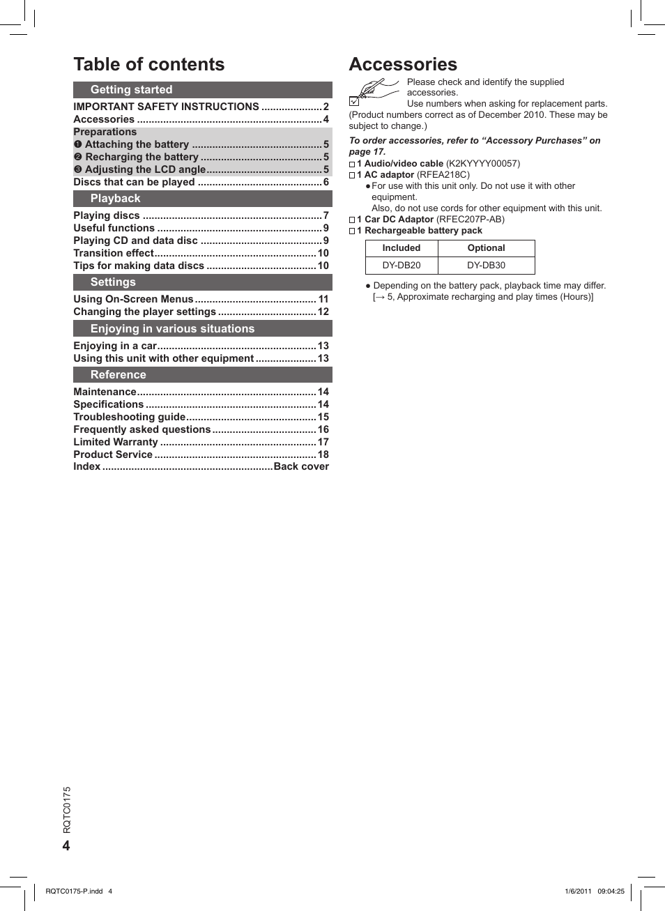 Panasonic DVD-LS92 User Manual | Page 4 / 20