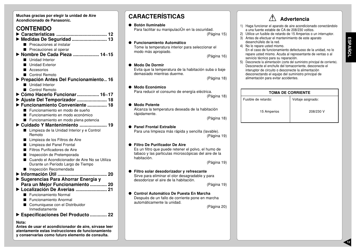 Panasonic CU-A18CKP6G User Manual | Page 13 / 24