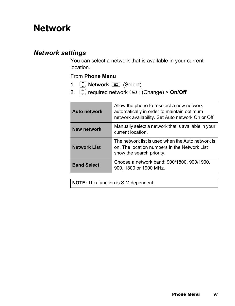 Network, Network settings | Panasonic EB-X300 User Manual | Page 100 / 125