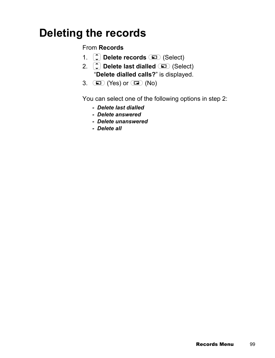 Deleting the records | Panasonic EB-X300 User Manual | Page 102 / 125