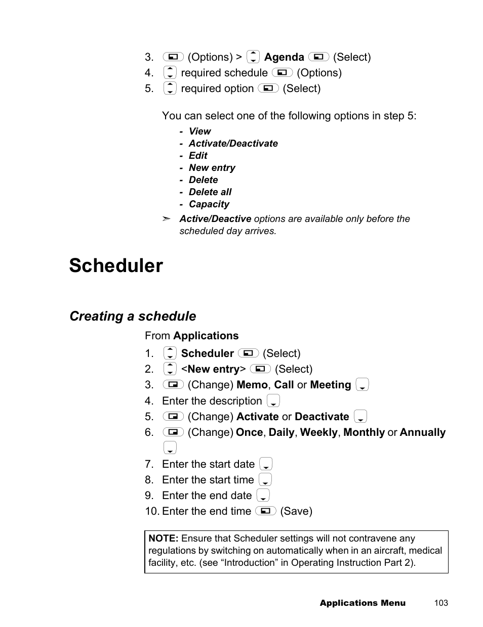 Scheduler | Panasonic EB-X300 User Manual | Page 106 / 125