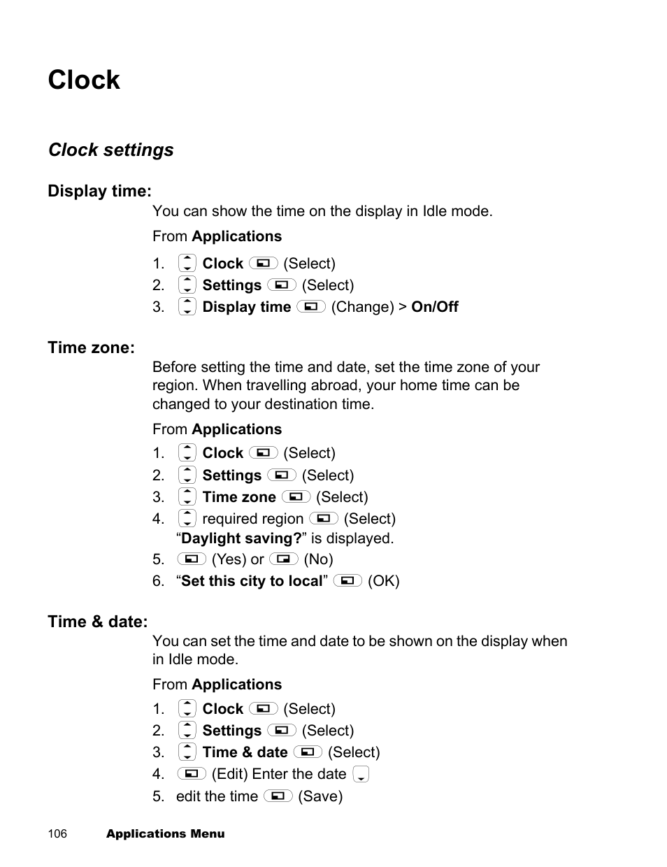 Clock | Panasonic EB-X300 User Manual | Page 109 / 125