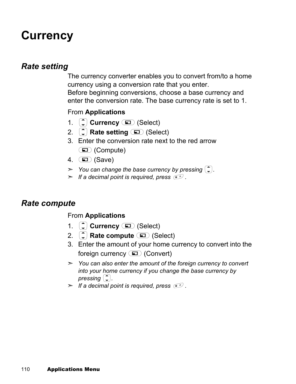 Currency, Rate setting, Rate compute | Panasonic EB-X300 User Manual | Page 113 / 125