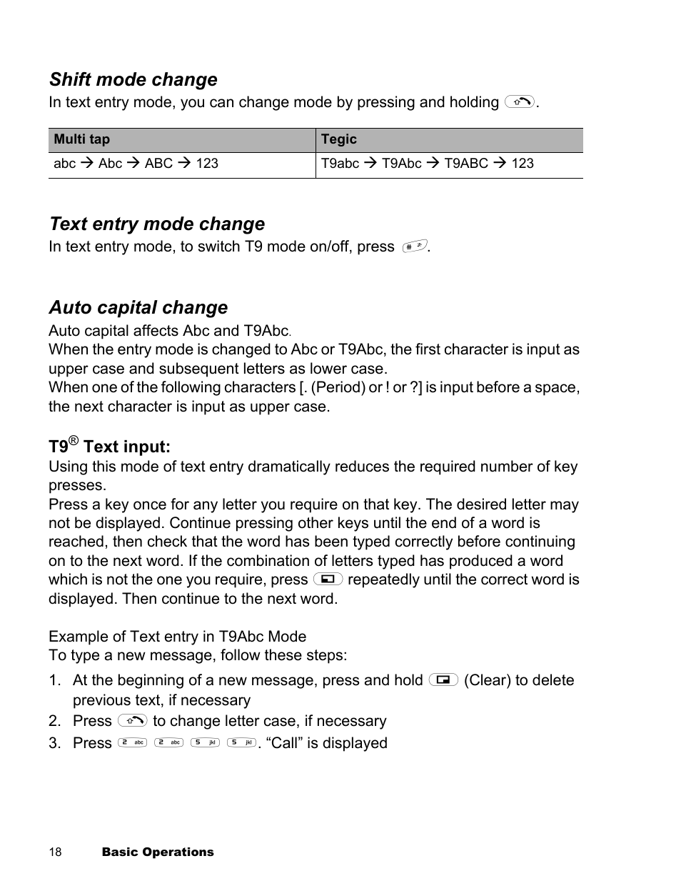 Shift mode change, Text entry mode change, Auto capital change | Panasonic EB-X300 User Manual | Page 21 / 125