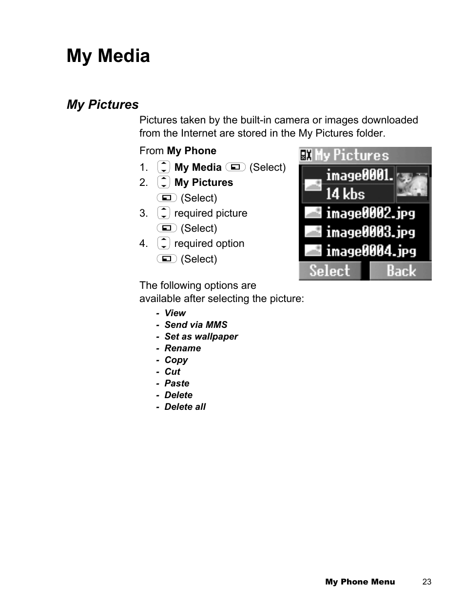 My media | Panasonic EB-X300 User Manual | Page 26 / 125