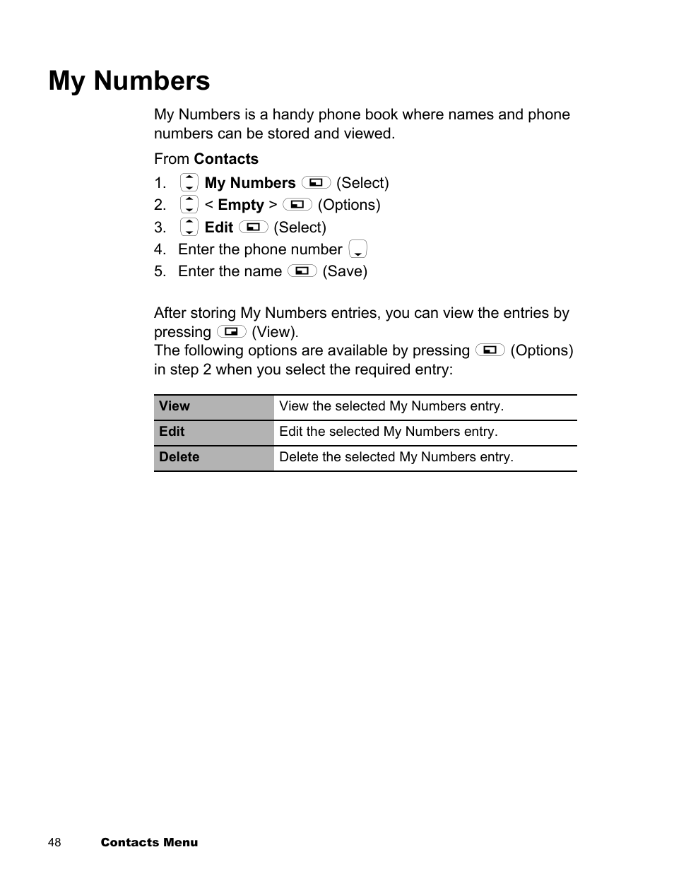 My numbers | Panasonic EB-X300 User Manual | Page 51 / 125