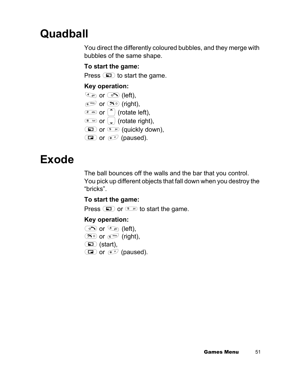 Quadball exode, Quadball, Exode | Panasonic EB-X300 User Manual | Page 54 / 125