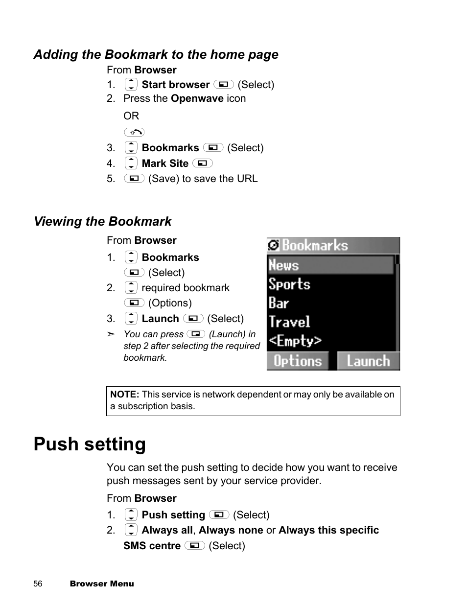 Push setting | Panasonic EB-X300 User Manual | Page 59 / 125