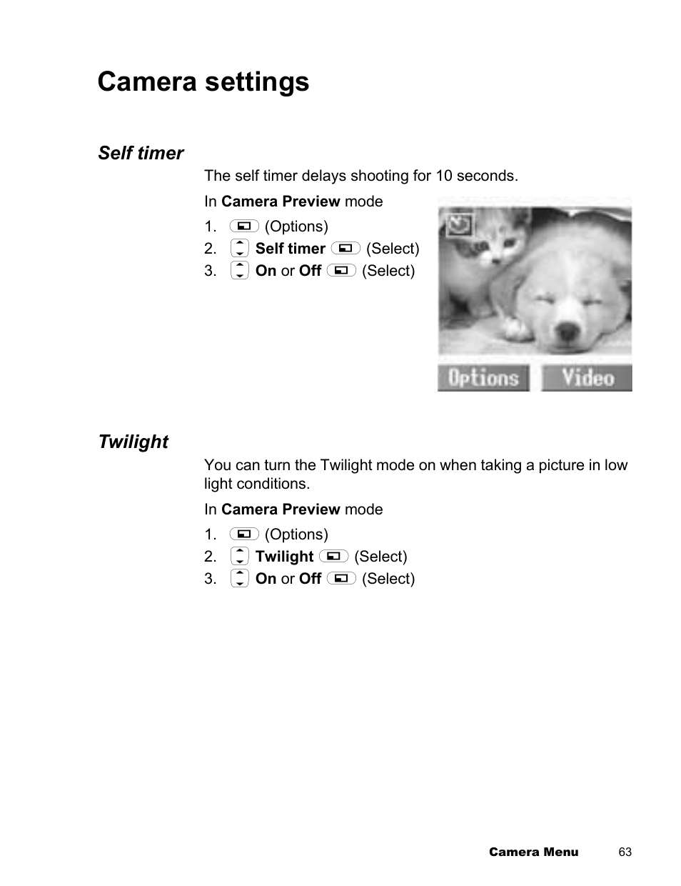 Camera settings | Panasonic EB-X300 User Manual | Page 66 / 125