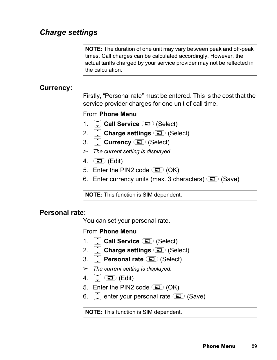 Charge settings | Panasonic EB-X300 User Manual | Page 92 / 125