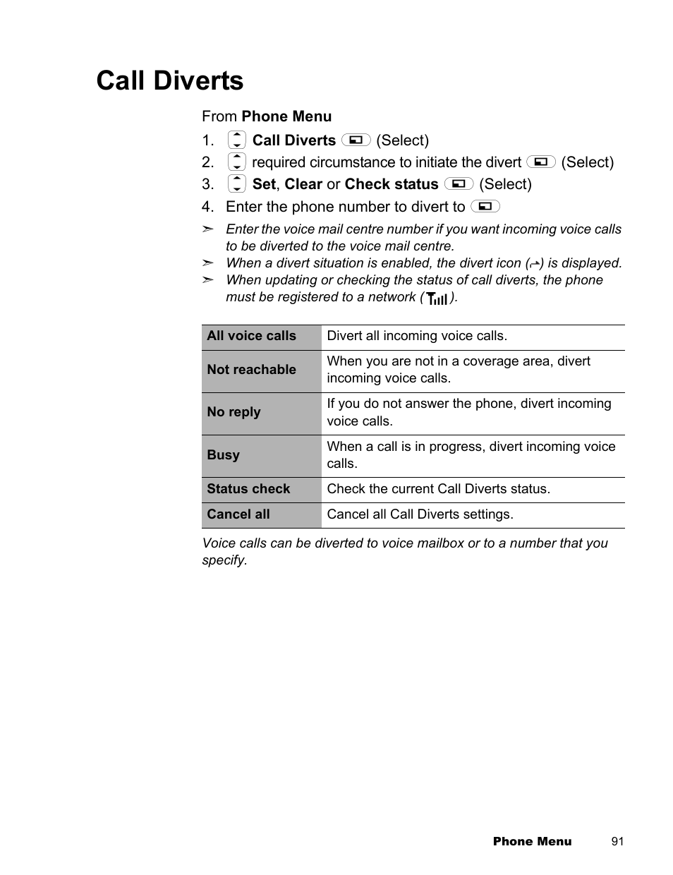 Call diverts | Panasonic EB-X300 User Manual | Page 94 / 125