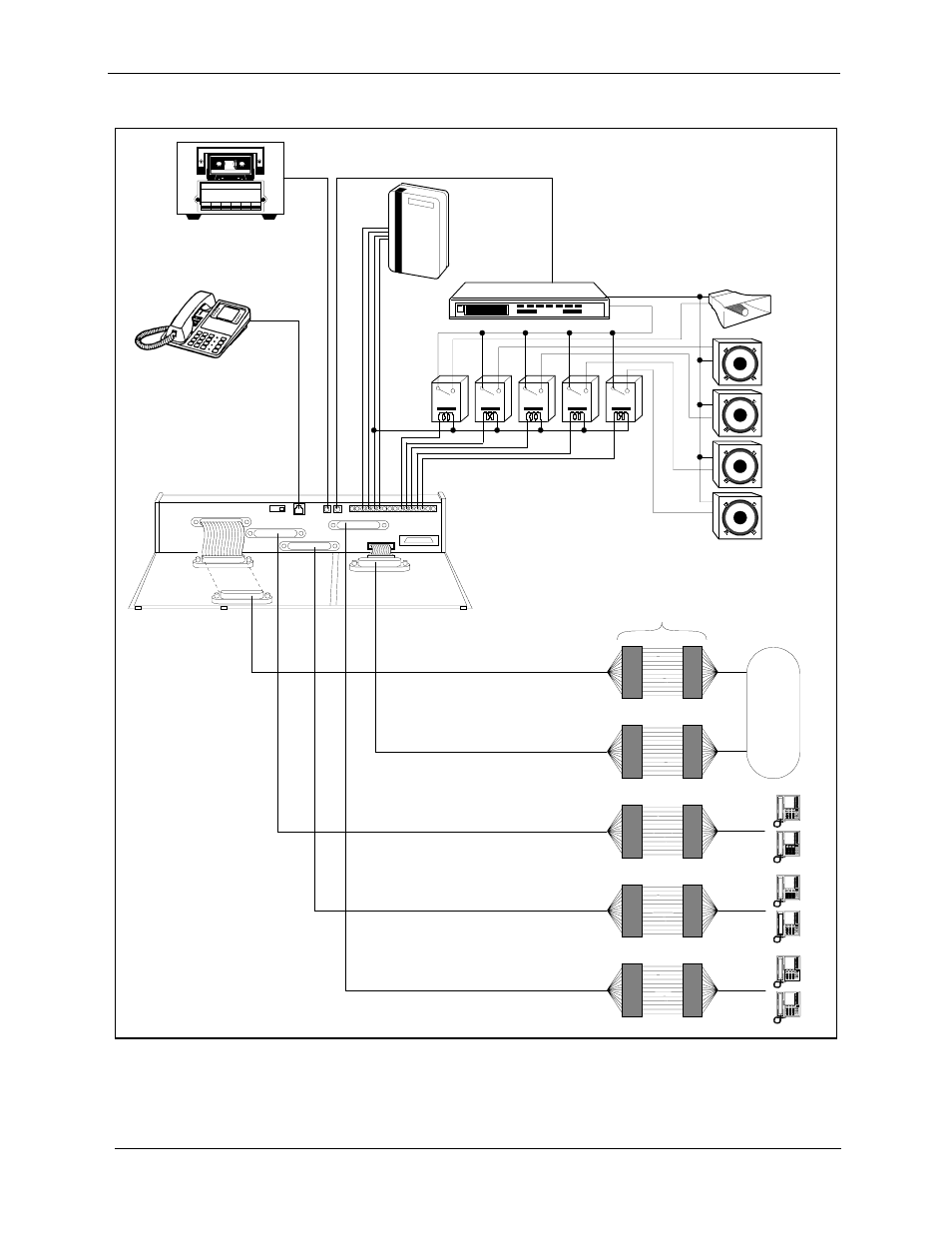 Figure 2-3, Trunk, line, and peripheral connections -4, M d f | Panasonic CPC-EX User Manual | Page 22 / 204