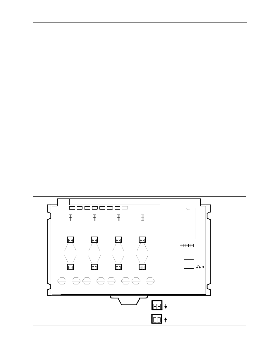 Loop-start trunks, Loop-start trunks -7, Figure 4-2 | L-trk card strap j1 and switch locations -7, Guidelines, Installation | Panasonic CPC-EX User Manual | Page 55 / 204