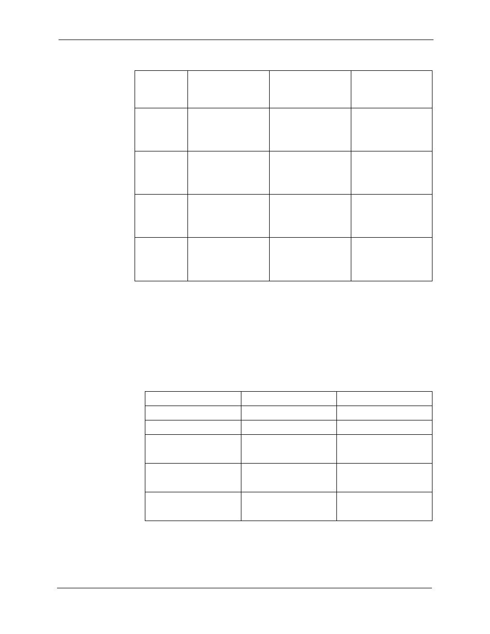 Table 4-11, T1 and analog trunk assignments, dbs 96 -15, Table 4-12 | Maximum t1 assignments for two-cabinet systems -15 | Panasonic CPC-EX User Manual | Page 63 / 204