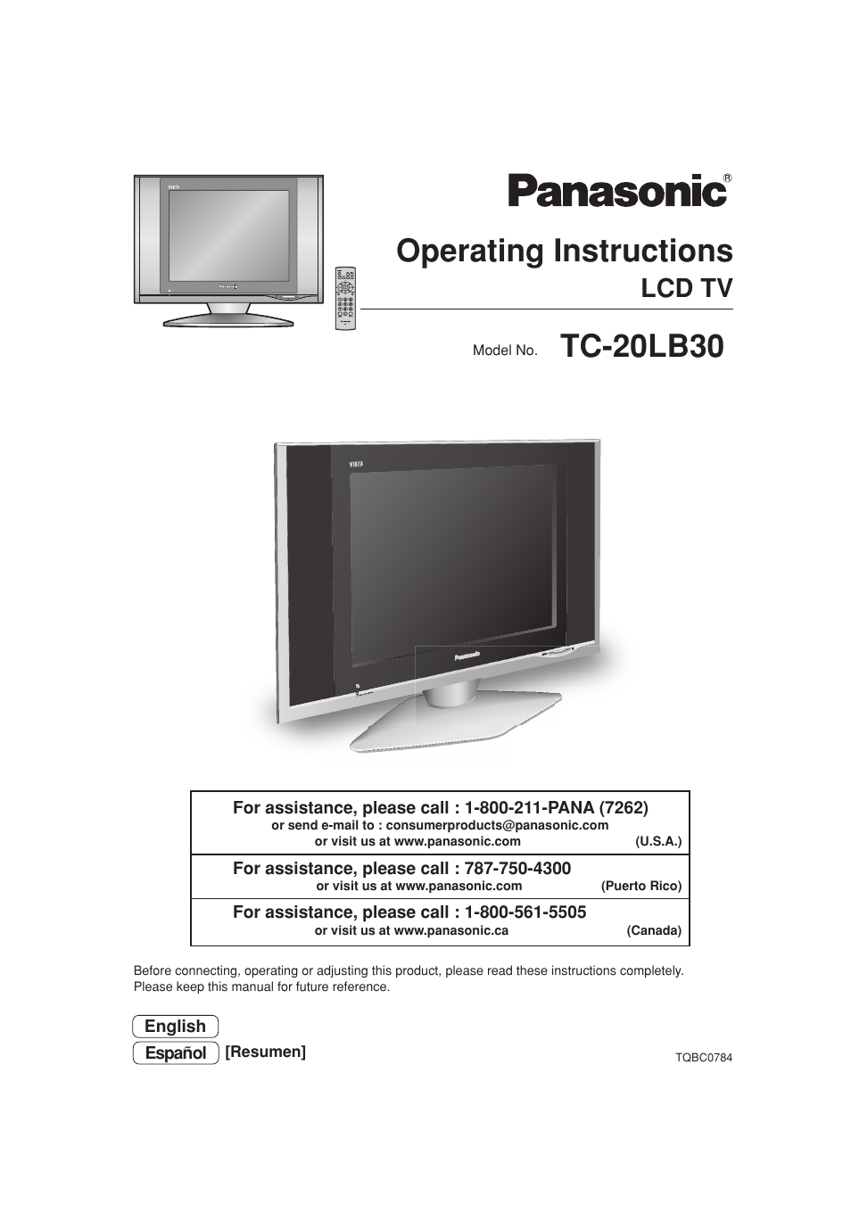 Panasonic TC 20LB30 User Manual | 36 pages