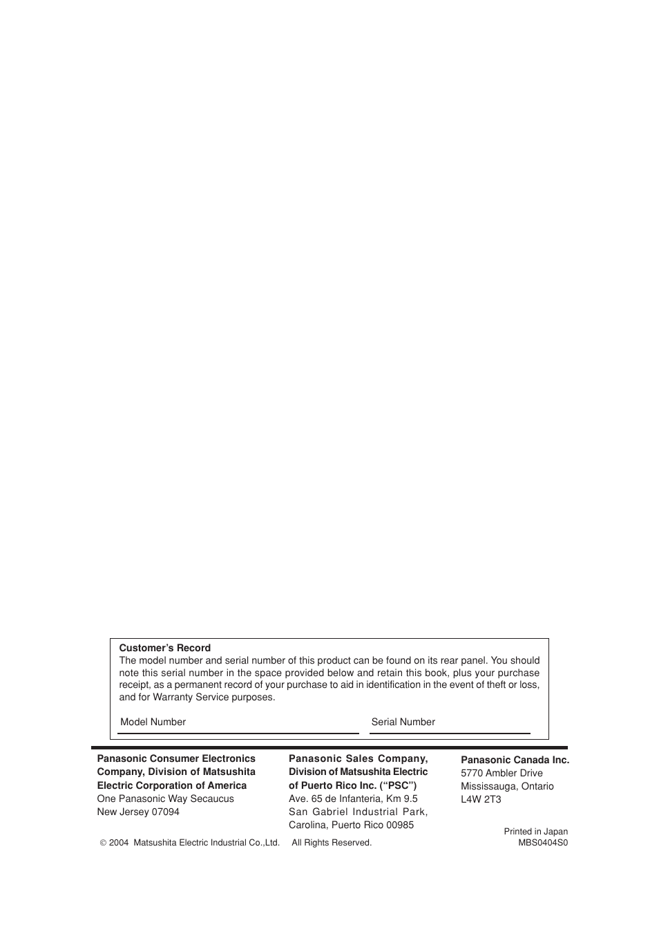 Panasonic TC 20LB30 User Manual | Page 36 / 36