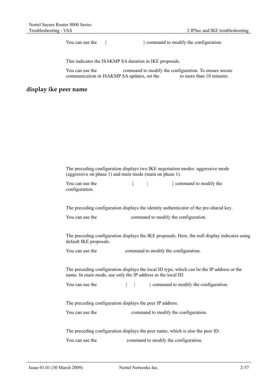 Display ike peer name | Panasonic 8000 User Manual | Page 104 / 156