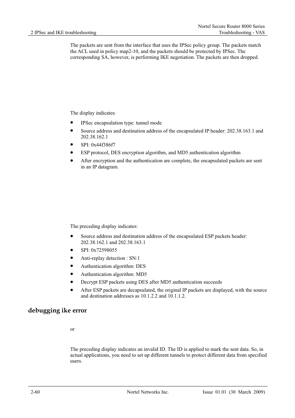 Debugging ike error | Panasonic 8000 User Manual | Page 107 / 156