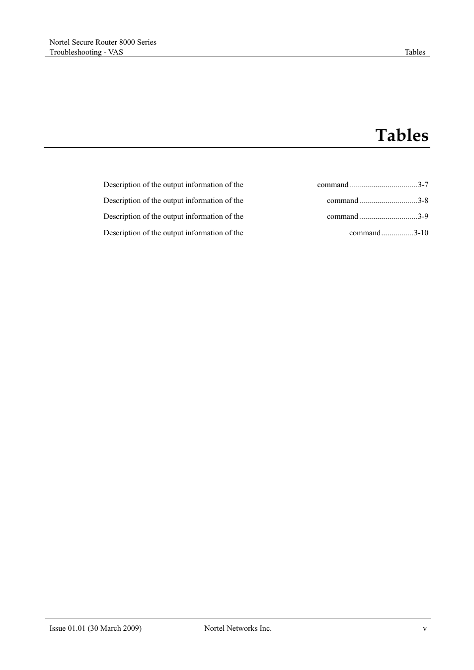 Tables | Panasonic 8000 User Manual | Page 113 / 156