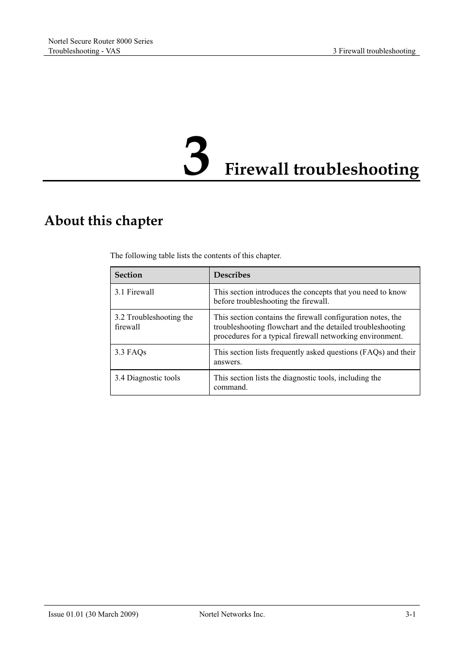 Firewall troubleshooting, About this chapter, 3 firewall troubleshooting -1 | Panasonic 8000 User Manual | Page 115 / 156