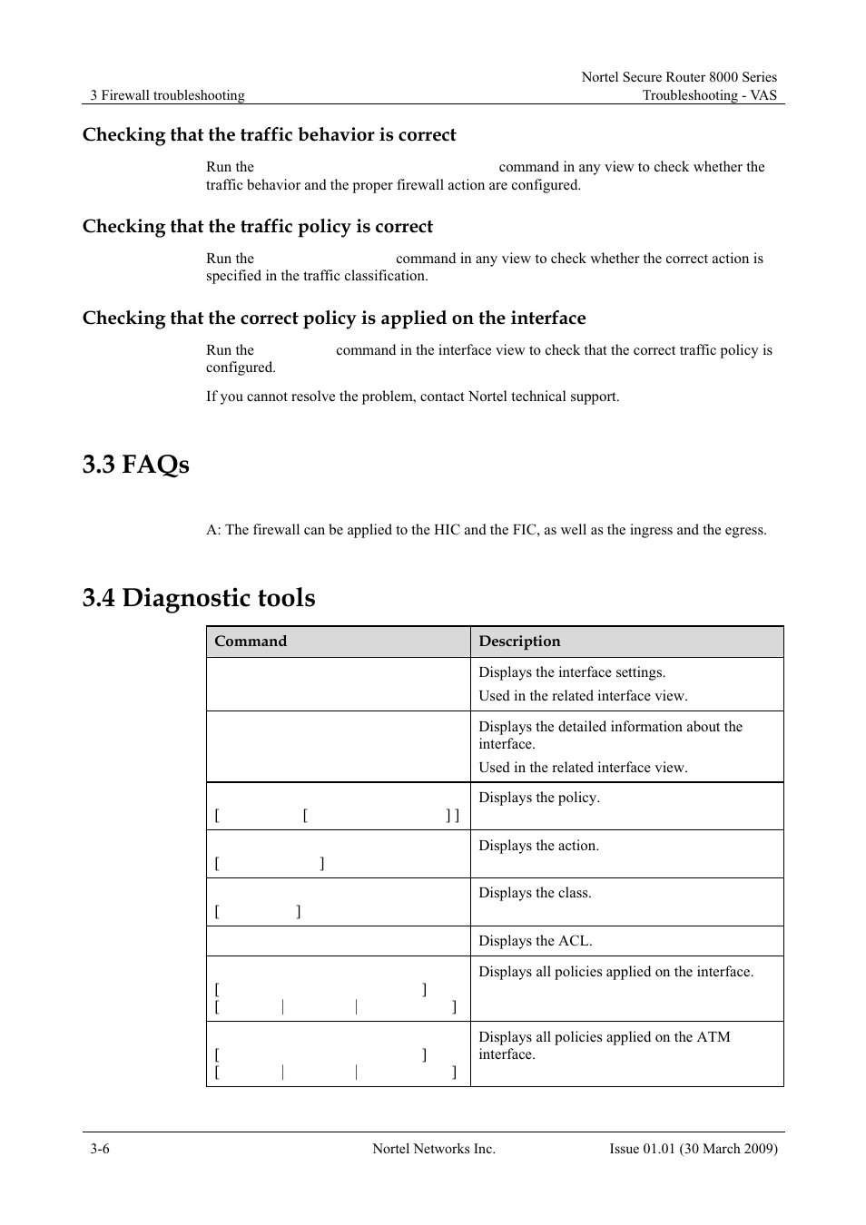 Checking that the traffic behavior is correct, Checking that the traffic policy is correct, 3 faqs | 4 diagnostic tools, 3 faqs -6, 4 diagnostic tools -6, Step 5 checking that the traffic policy is correct | Panasonic 8000 User Manual | Page 120 / 156