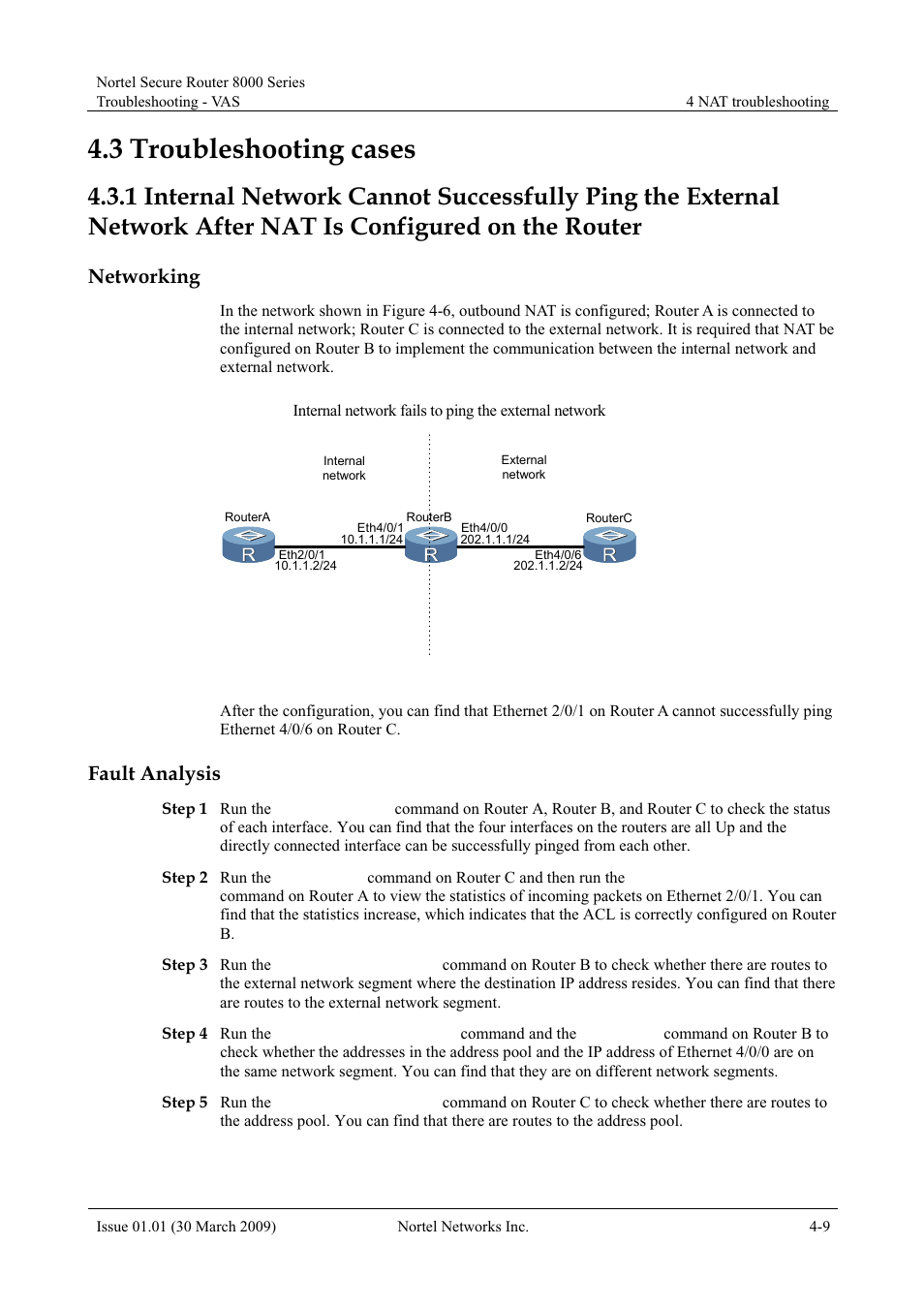 3 troubleshooting cases, Networking, Fault analysis | 5 troubleshooting cases -23 | Panasonic 8000 User Manual | Page 139 / 156