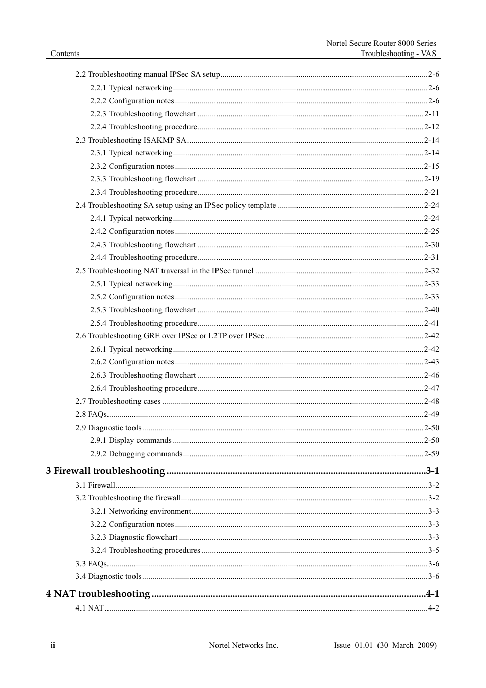 3 firewall troubleshooting -1, 4 nat troubleshooting -1 | Panasonic 8000 User Manual | Page 4 / 156