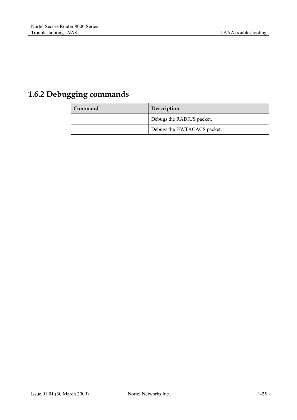 2 debugging commands, 2 debugging commands -32 | Panasonic 8000 User Manual | Page 43 / 156