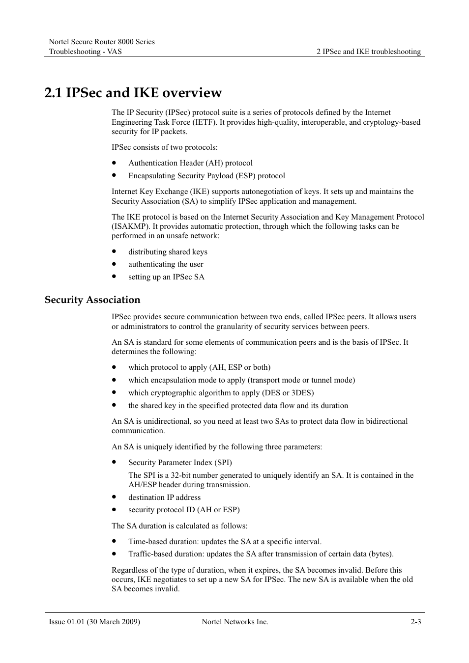 1 ipsec and ike overview, Security association, 1 ipsec and ike overview -3 | Panasonic 8000 User Manual | Page 50 / 156