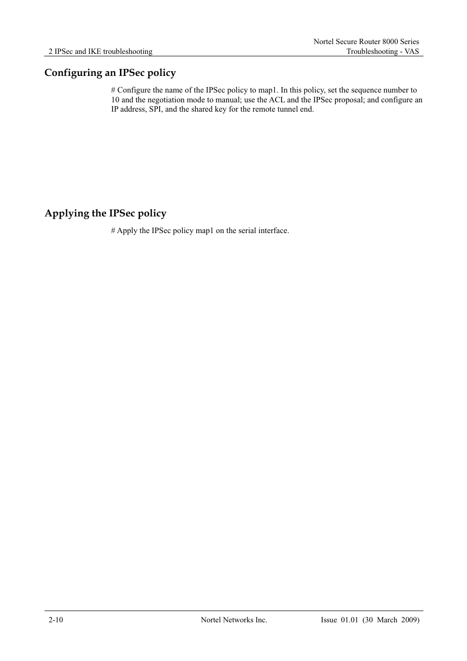 Configuring an ipsec policy, Applying the ipsec policy | Panasonic 8000 User Manual | Page 57 / 156