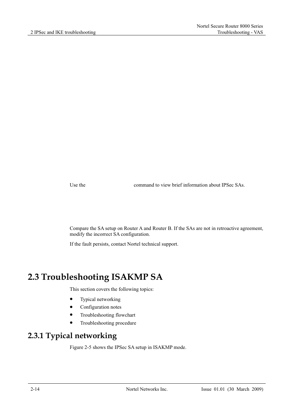 3 troubleshooting isakmp sa, 1 typical networking, 3 troubleshooting isakmp sa -14 | 1 typical networking -14, 3 troubleshooting isakmp | Panasonic 8000 User Manual | Page 61 / 156