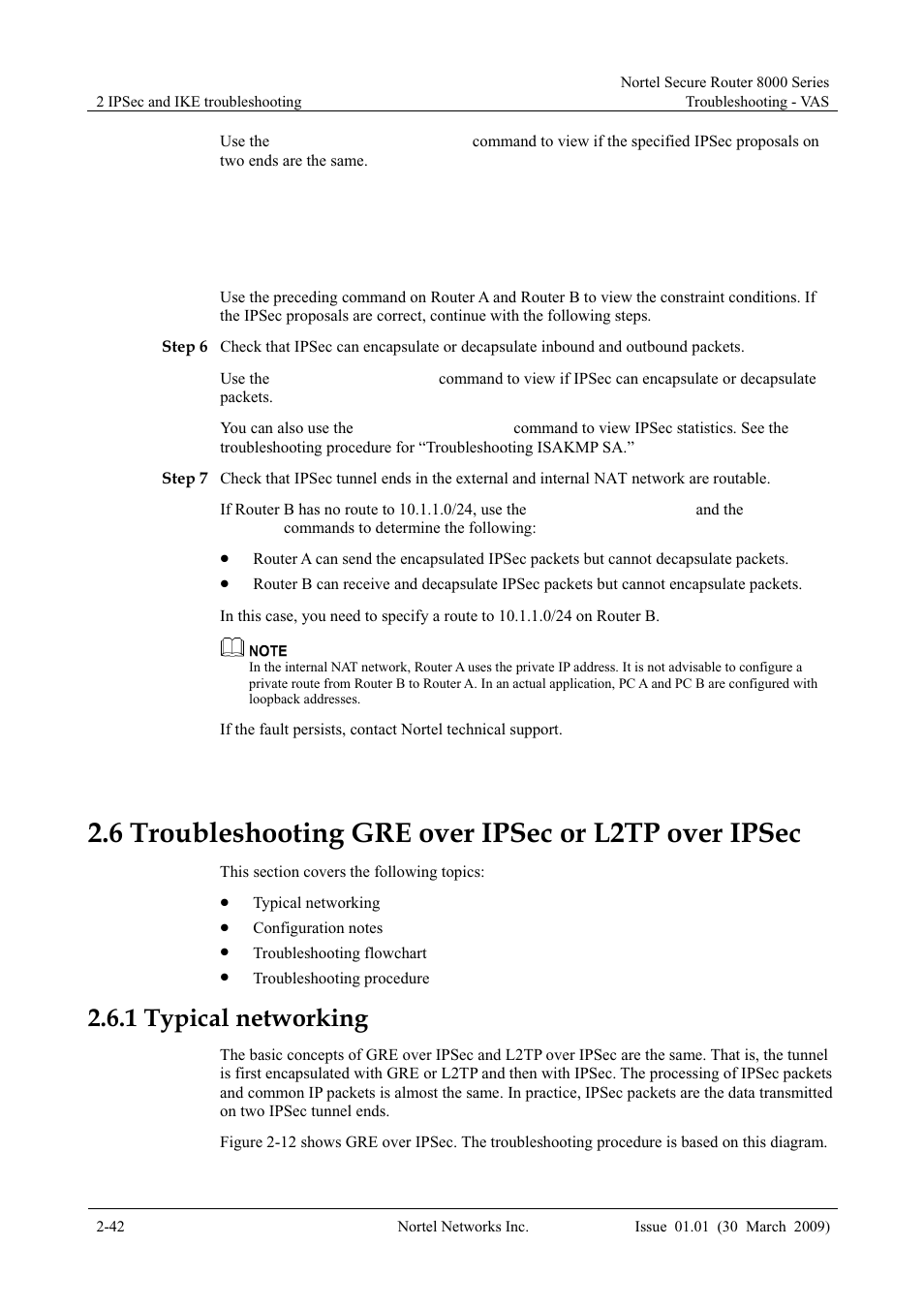 1 typical networking, 1 typical networking -42, 6 troubleshooting gre over | Ipsec or l2tp over ipsec | Panasonic 8000 User Manual | Page 89 / 156