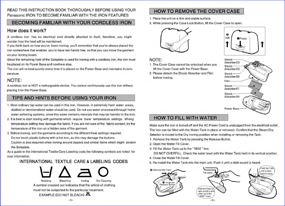 How to remove the cover case, How to fill with water | Panasonic L71SR User Manual | Page 6 / 12