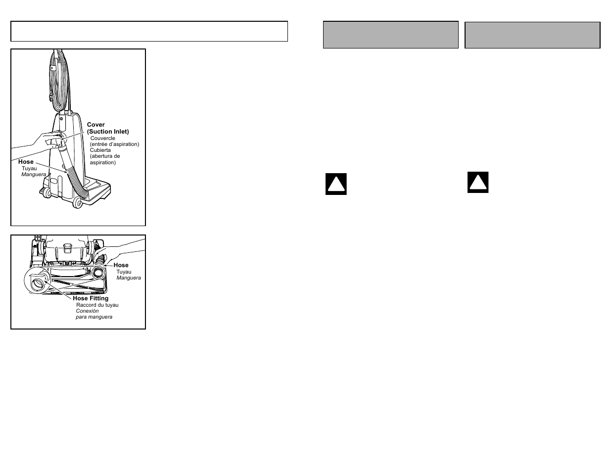 Removing clogs, Advertencia, Avertissement | Panasonic MC-V120 User Manual | Page 30 / 40