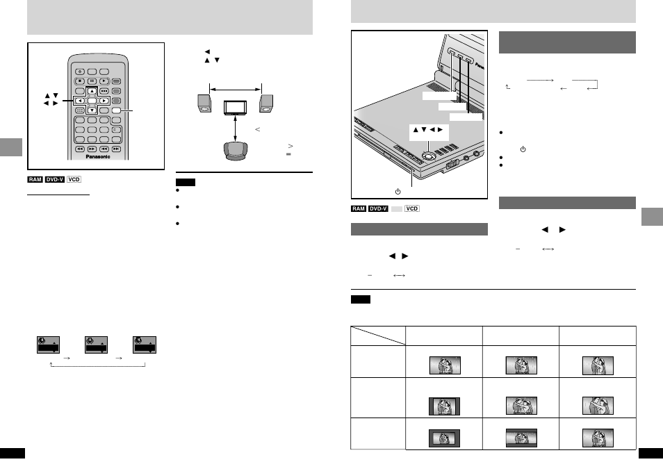 Advanced operations, Changing the monitor settings, Chg í | Basic operations 25, Adjusting color intensity, Press [colour, Changing the size of the picture press [monitor, Adjusting the brightness, Press [bright, Press [a.srd] to select the level | Panasonic DVD-LV65 User Manual | Page 13 / 22