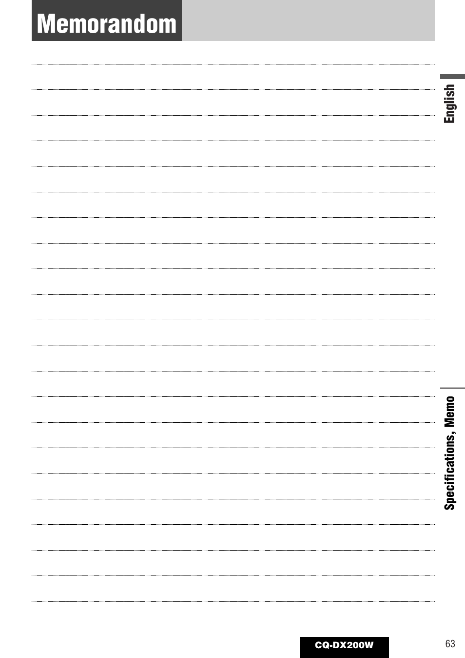 Panasonic CQ-DX200W User Manual | Page 63 / 64