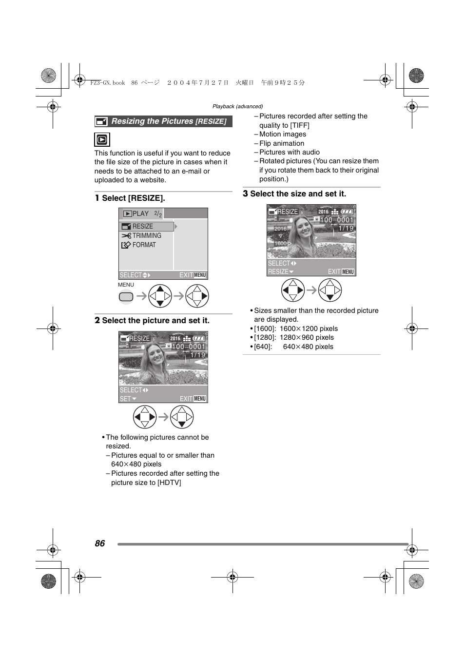 Panasonic DMC-FZ3GN User Manual | Page 86 / 112